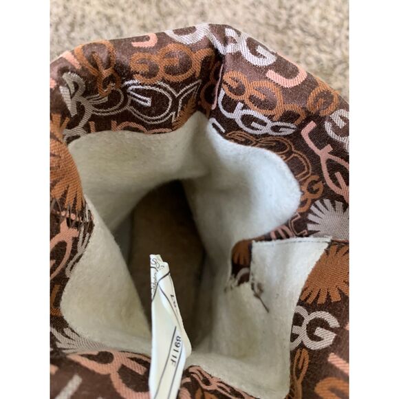 Ugg Australia Lo Pro Button Fold Over Boots Womens Sz 7 Vegan Leather Brown - Picture 9 of 10